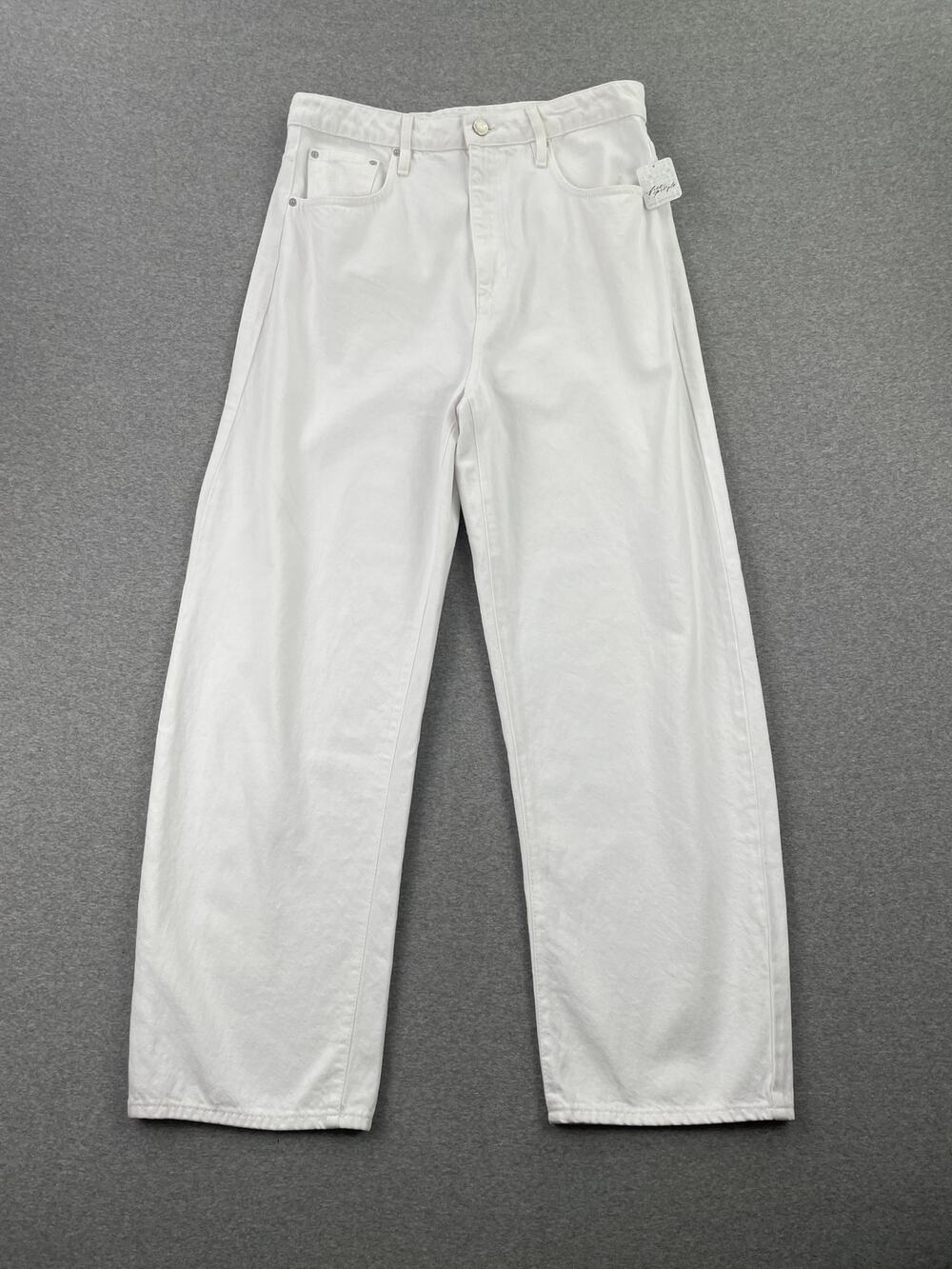 NWT FRAME The Bubble High-Rise Barrel-Leg Jeans Womens 31 White Free People